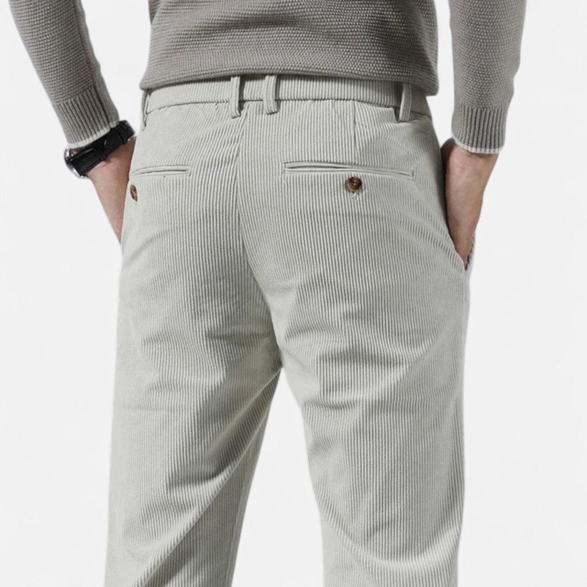 Men's corduroy trousers, classic fit, elegant comfort