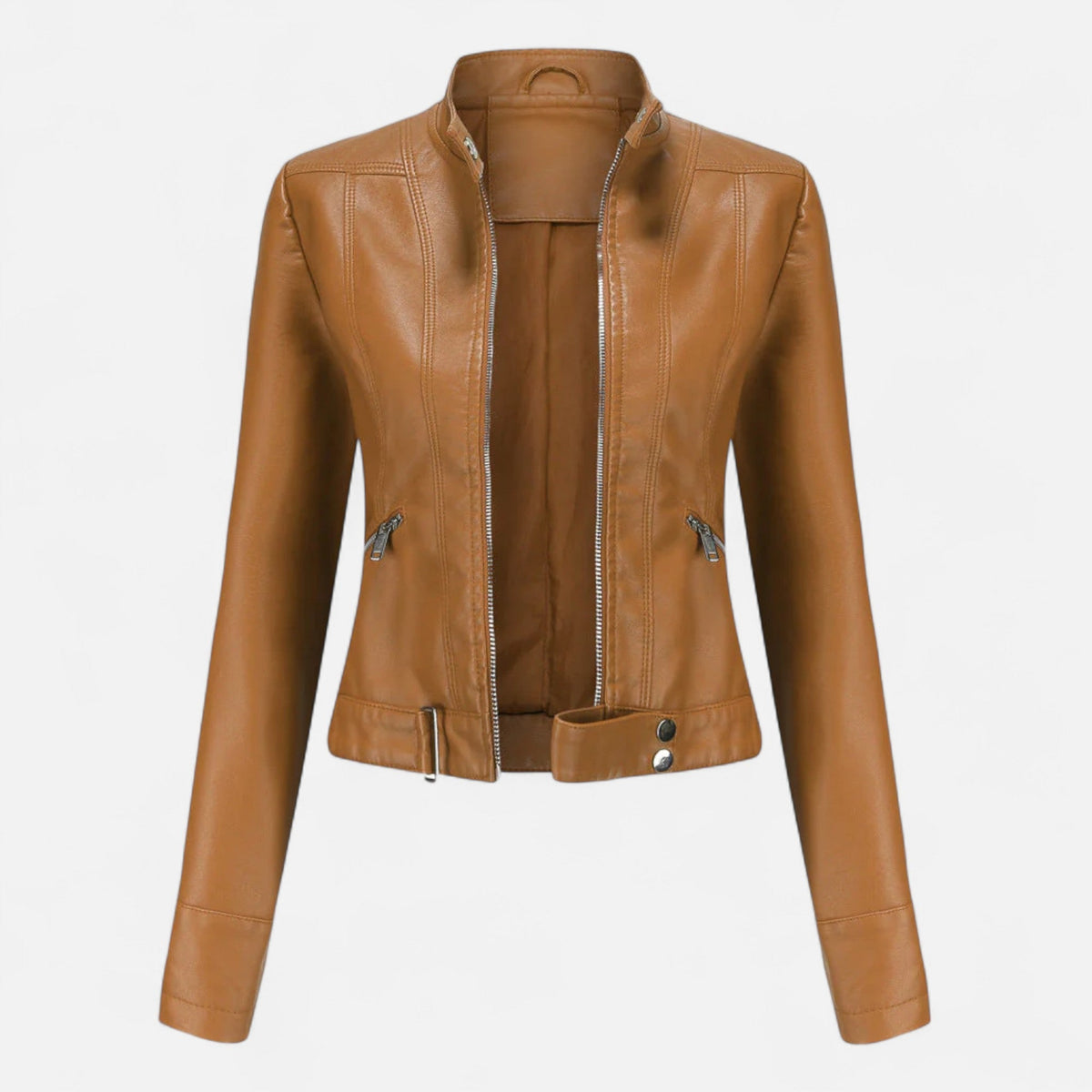 Veste femme cuir premium coupe cintrée élégance raffinée