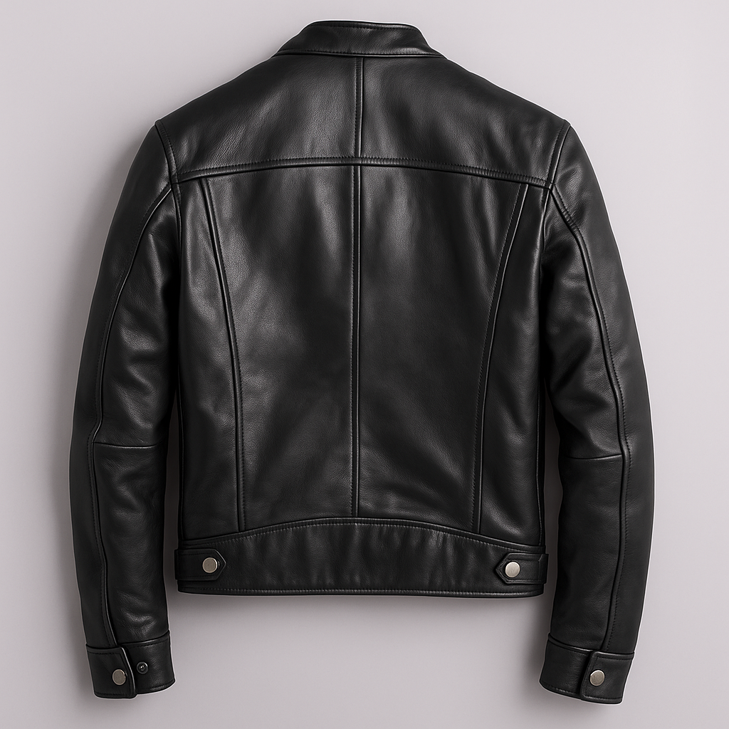 Chaqueta de cuero urbana informal para hombre, de estilo vintage, con forro de algodón y cremallera