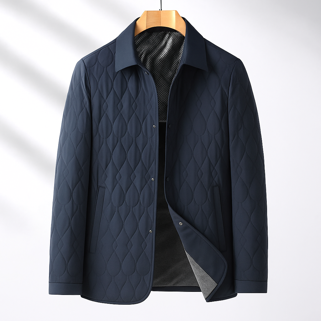 Chaqueta acolchada para hombre de corte elegante y aislamiento para otoño e invierno