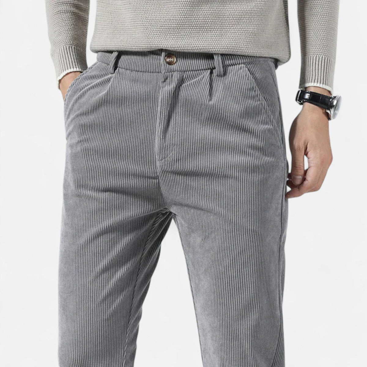 Men's corduroy trousers, classic fit, elegant comfort
