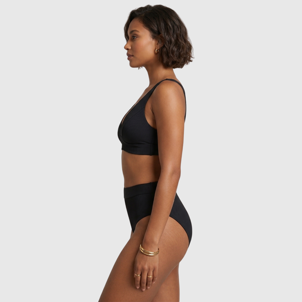 Bikini femme taille haute deux pièces maillot de bain maintien ventre sans armatures