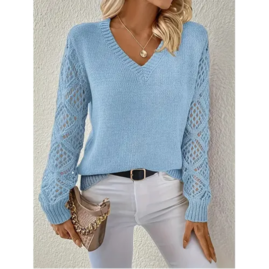 Women's Soft-Knit V-Neck Long-Sleeve Sweater