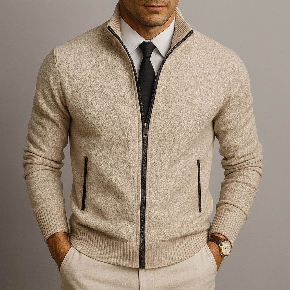 Cardigan homme laine premium coupe ajustée raffiné hiver