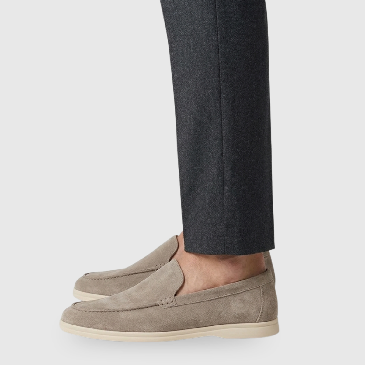 Mocassins homme daim à enfiler semelle souple style casual élégant