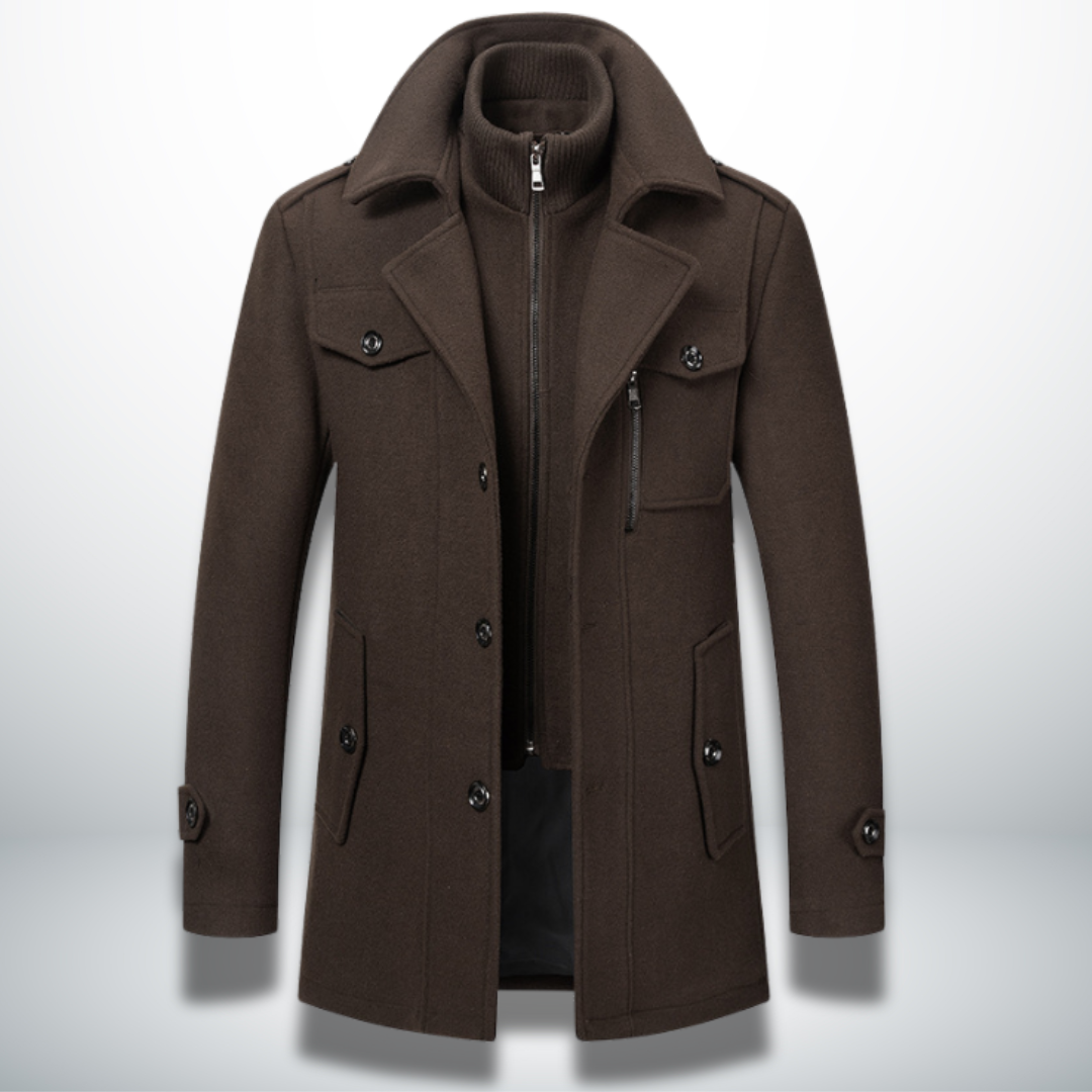 Manteau homme smart casual boutonnage coupe ajustée