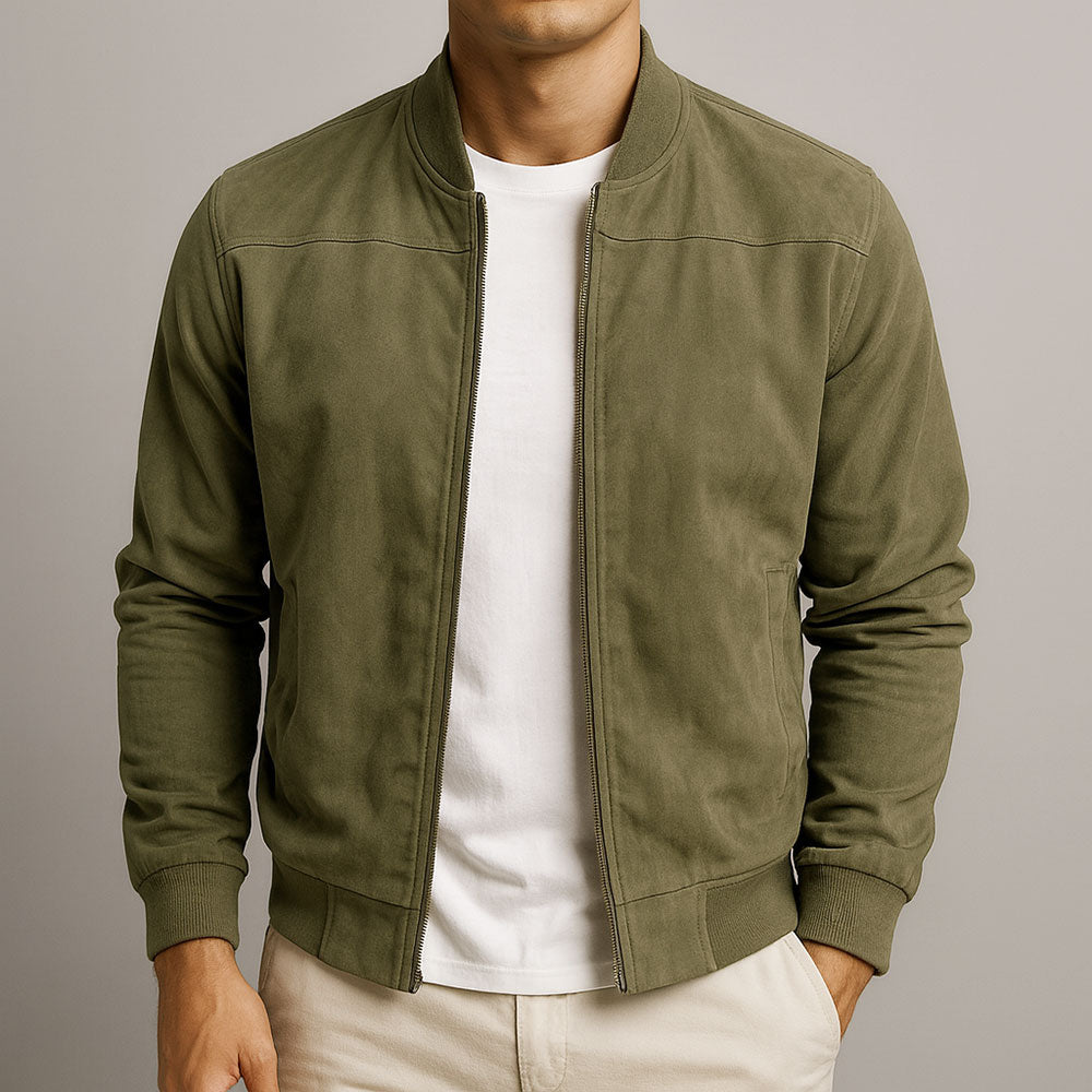 Veste homme daim véritable finition mate style urbain