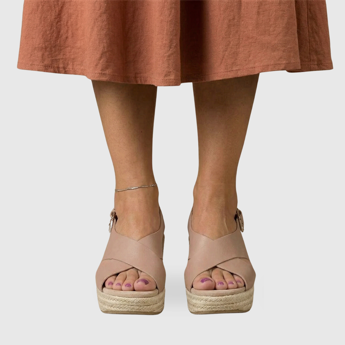 Sandales compensées femme espadrilles à brides croisées semelle confortable