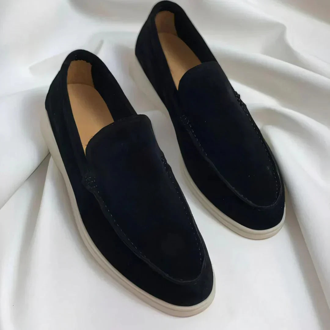 Mocassins homme daim souple semelle légère style raffiné