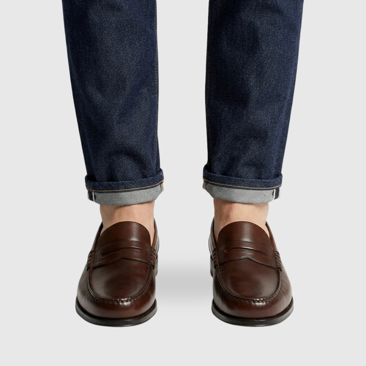 Mocassins homme en cuir slip-on semelle plate style classique