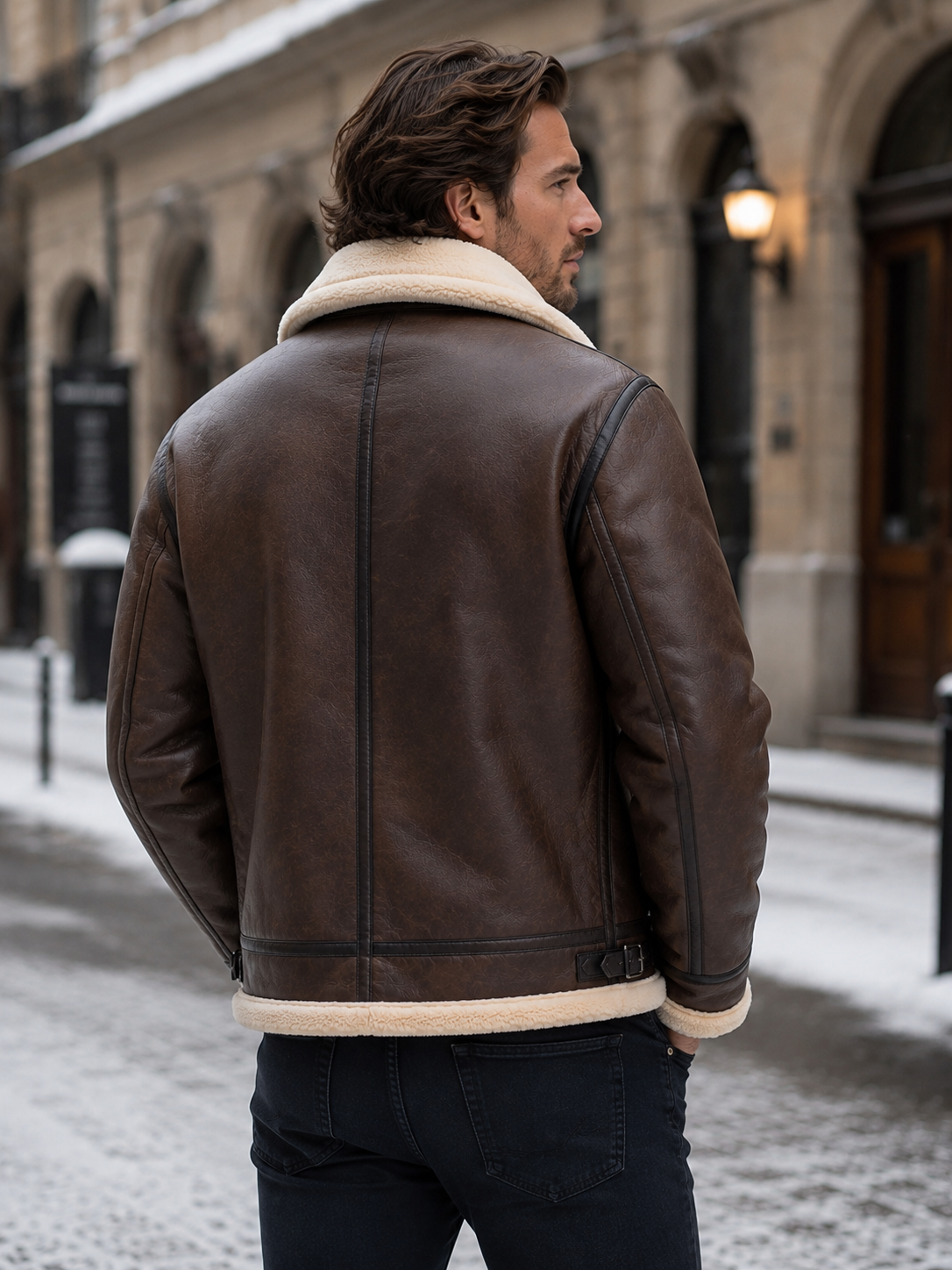 Veste aviateur homme cuir classique hiver coupe iconique