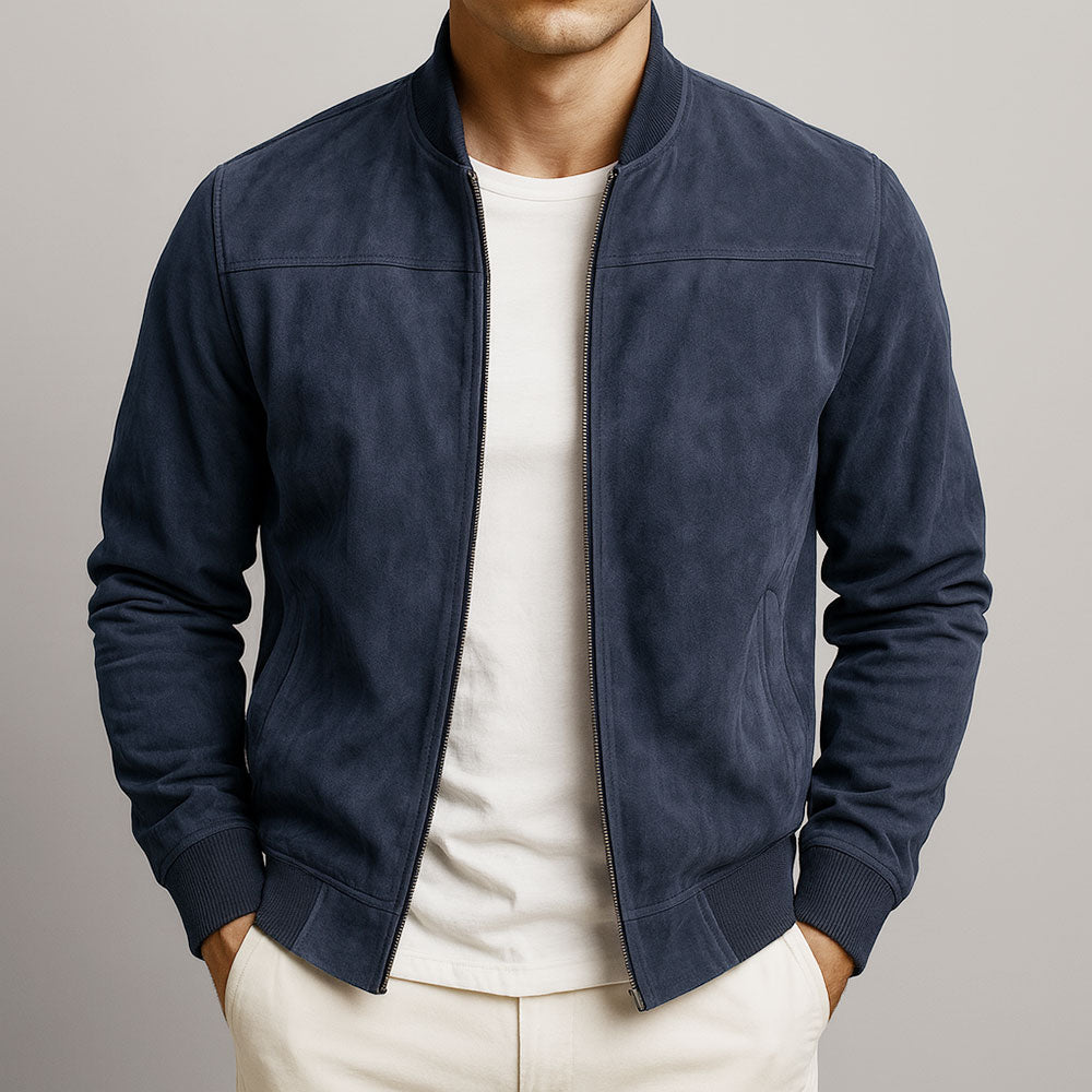 Veste homme daim véritable finition mate style urbain