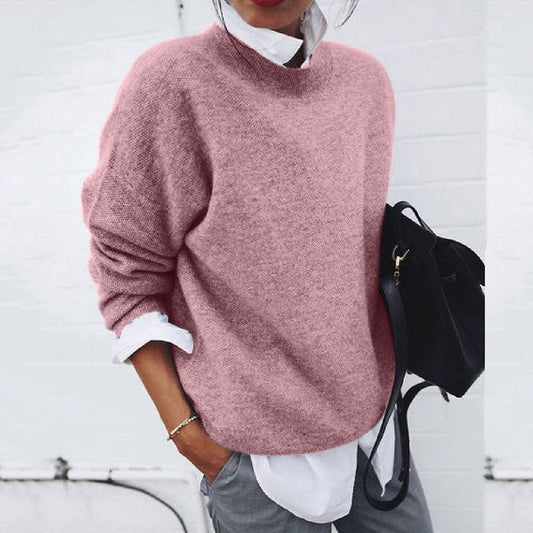 Elena women's cashmere sweater, crew neck, pure luxury elegance