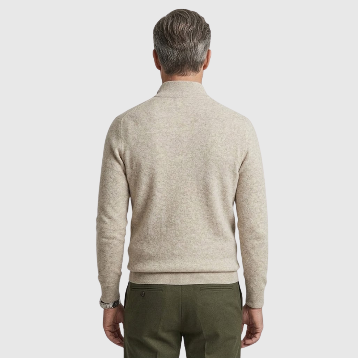 Pull homme col camionneur demi-zip manches longues coupe casual