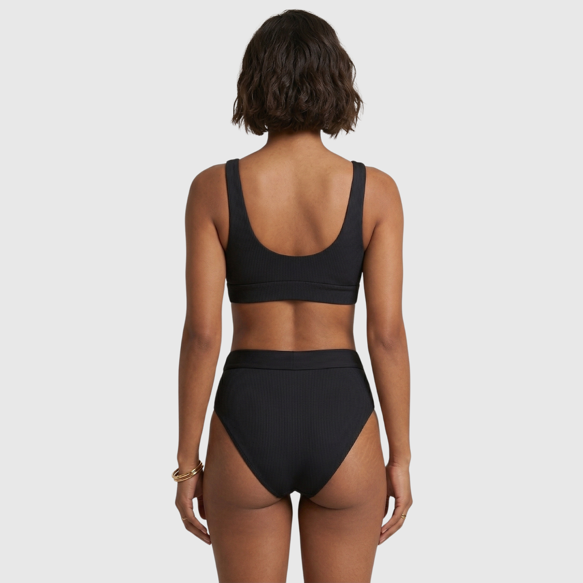 Bikini femme taille haute deux pièces maillot de bain maintien ventre sans armatures