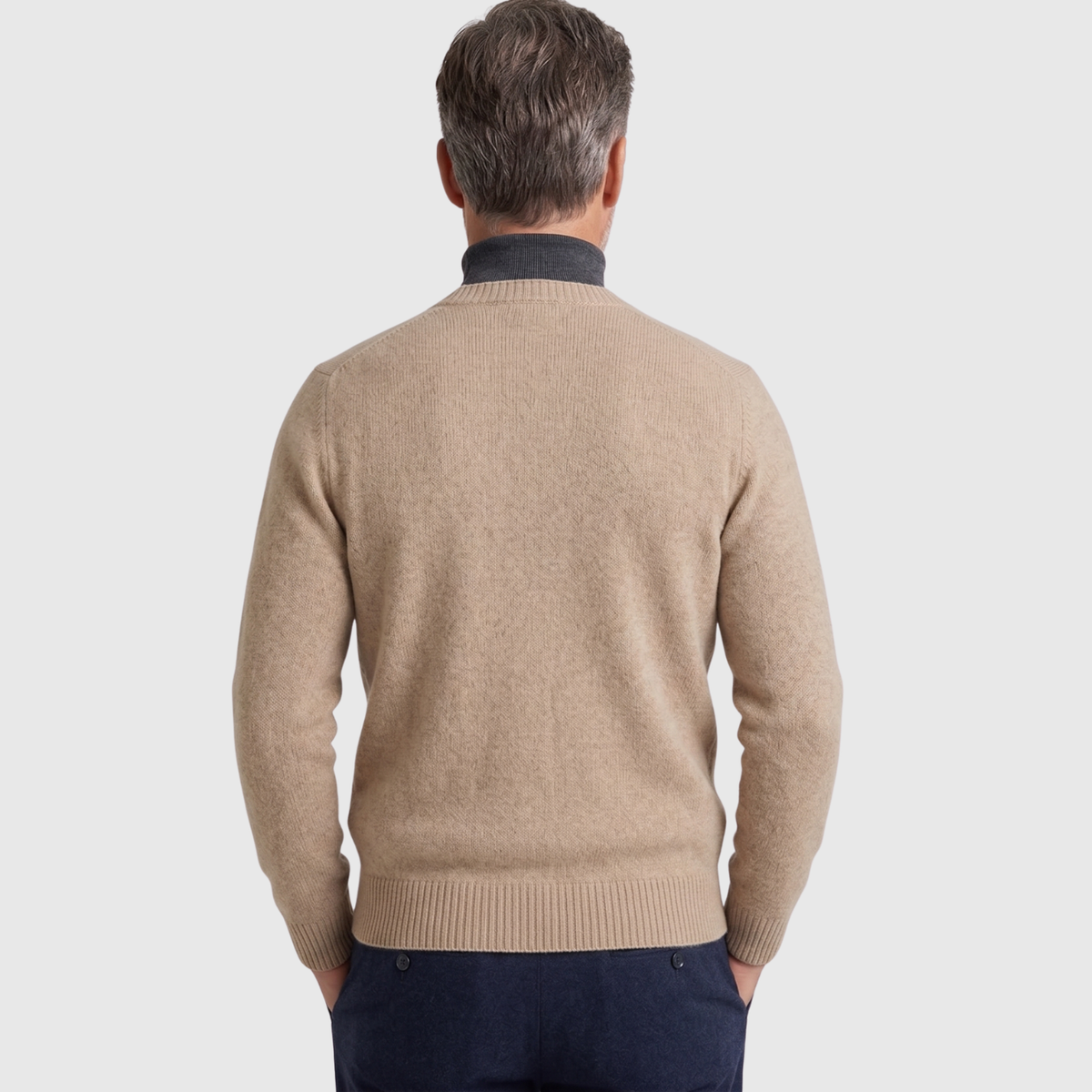 Gilet homme laine mérinos col V maille boutonnée coupe ajustée