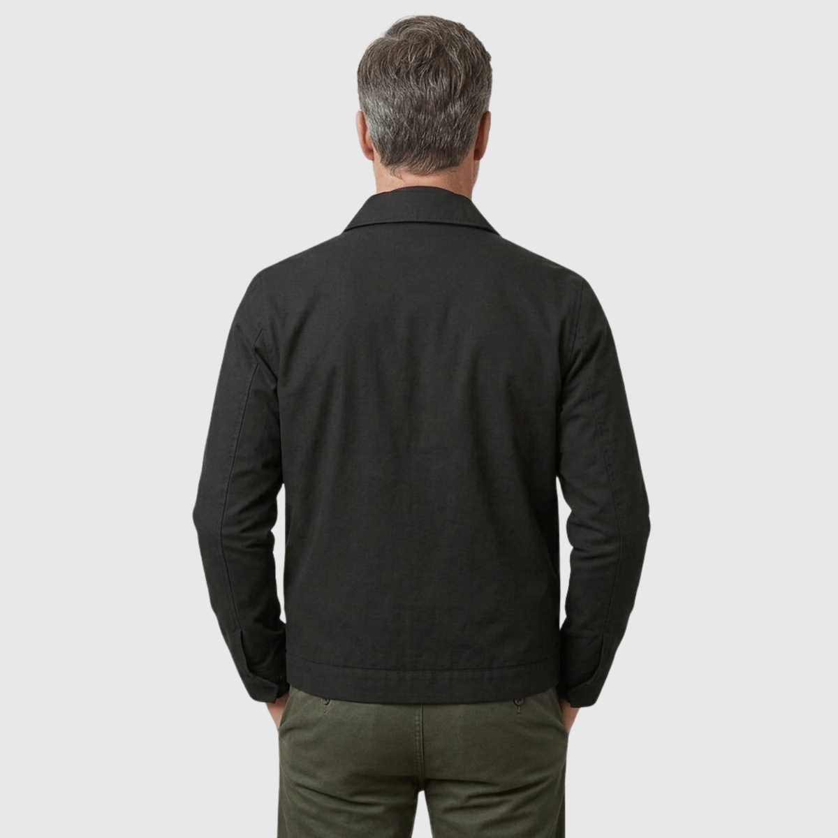 Veste homme doublée fermeture zippée col chemise coupe droite