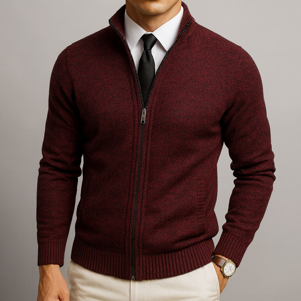 Cardigan homme laine premium coupe ajustée raffiné hiver