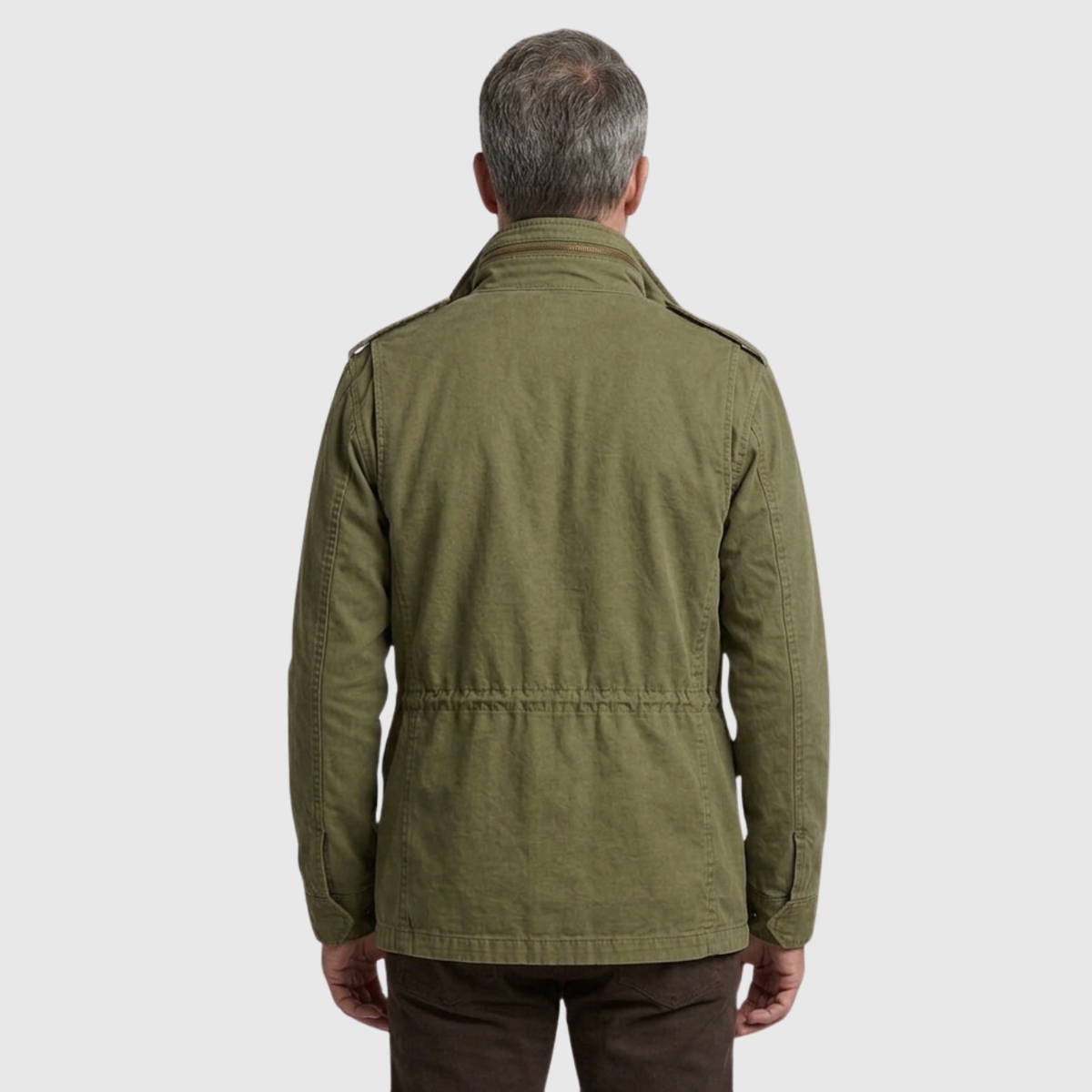 Veste militaire homme style field jacket multi poches fermeture zippée boutonnée