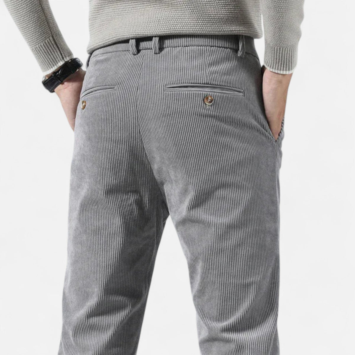 Men's corduroy trousers, classic fit, elegant comfort