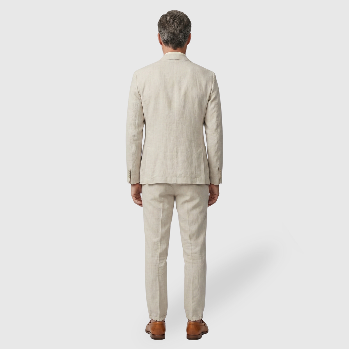 Costume homme lin mélange deux pièces blazer pantalon cordon