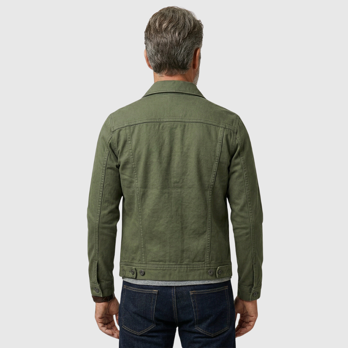 Veste en jean homme coupe classique boutonnée col chemise poches poitrine