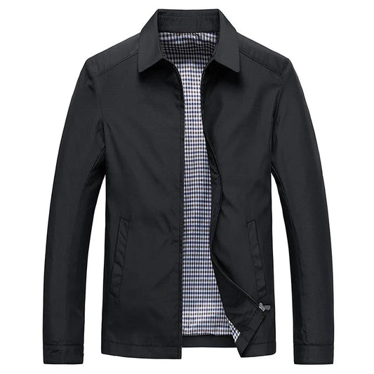 Chaqueta informal minimalista con cremallera y corte holgado para hombre, para el día a día