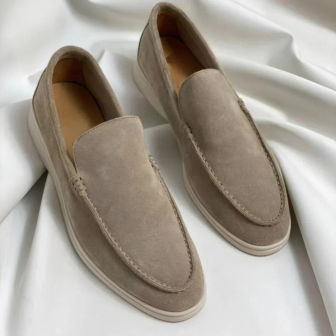 Mocassins homme daim souple semelle légère style raffiné