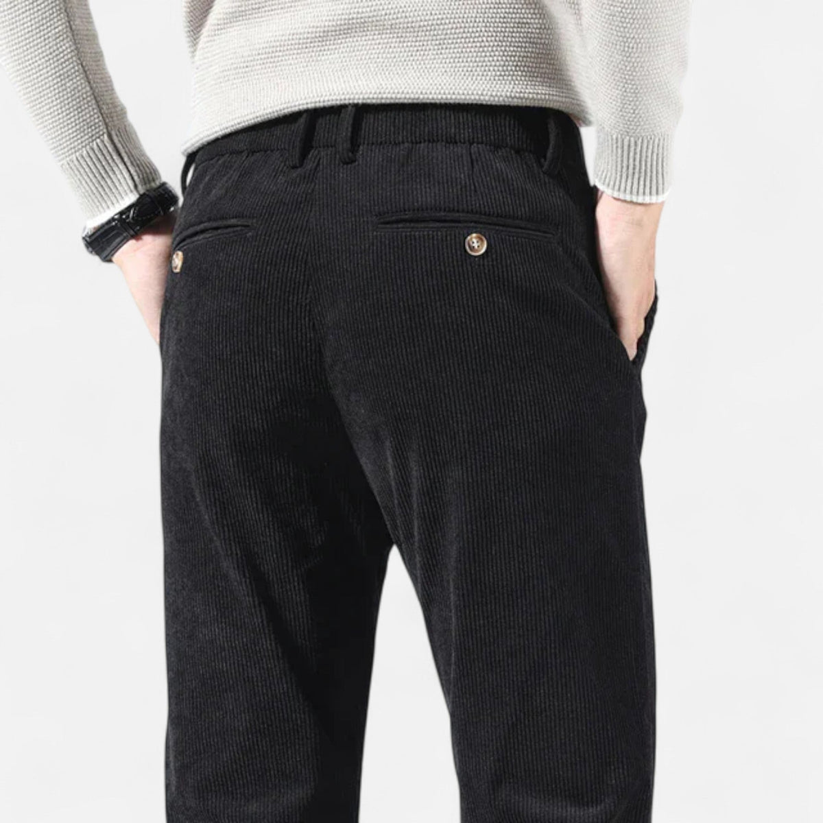 Men's corduroy trousers, classic fit, elegant comfort