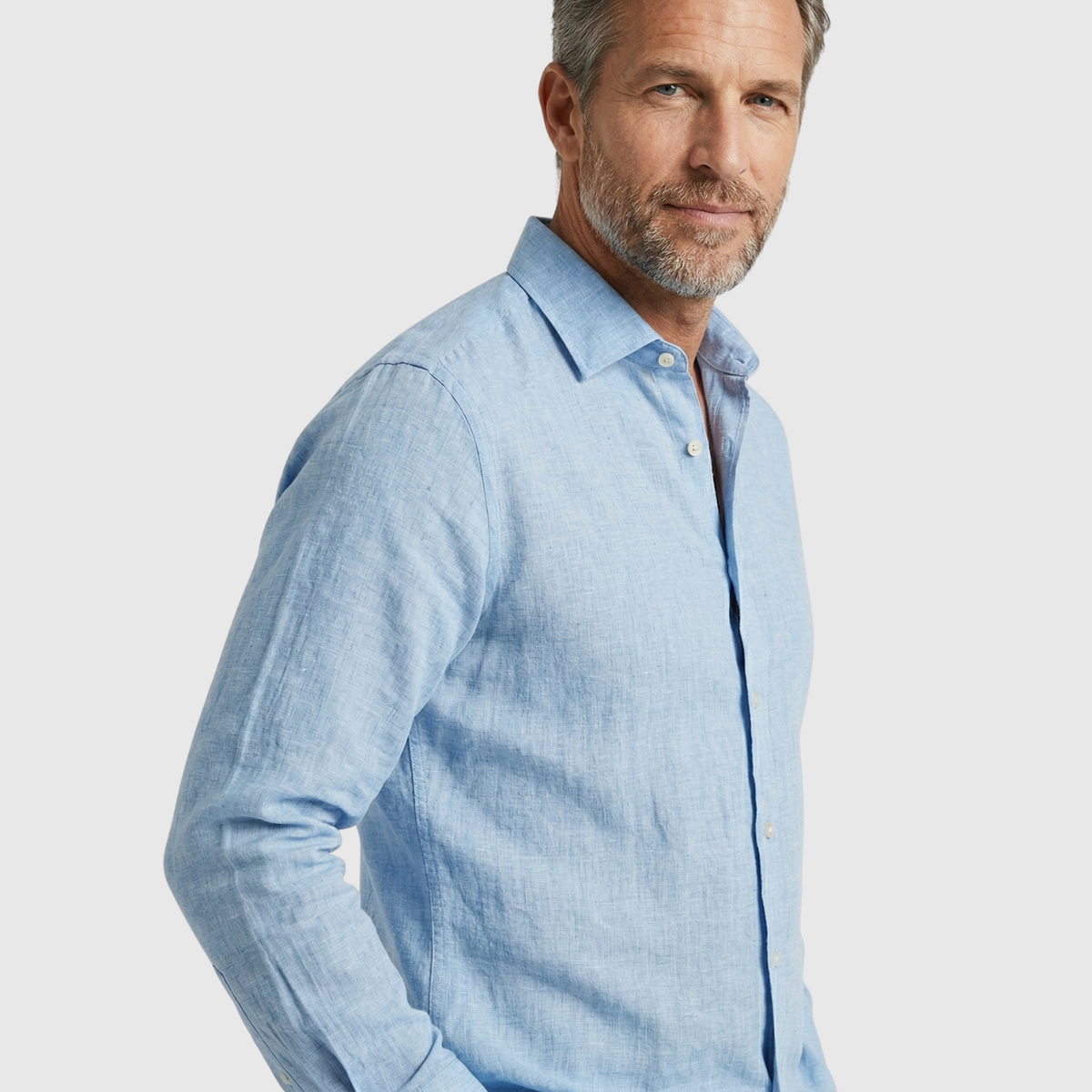Chemise homme en lin manches longues coupe légère respirante été