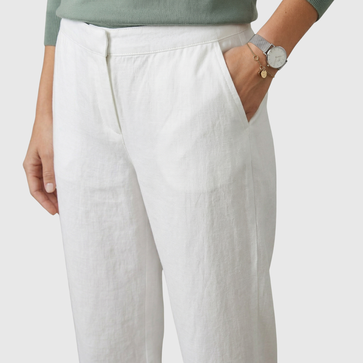 Pantalon femme fluide taille élastique coupe ample jambes larges été léger