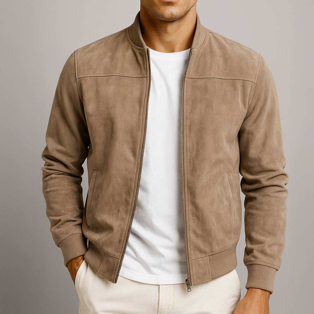 Veste homme daim véritable finition mate style urbain