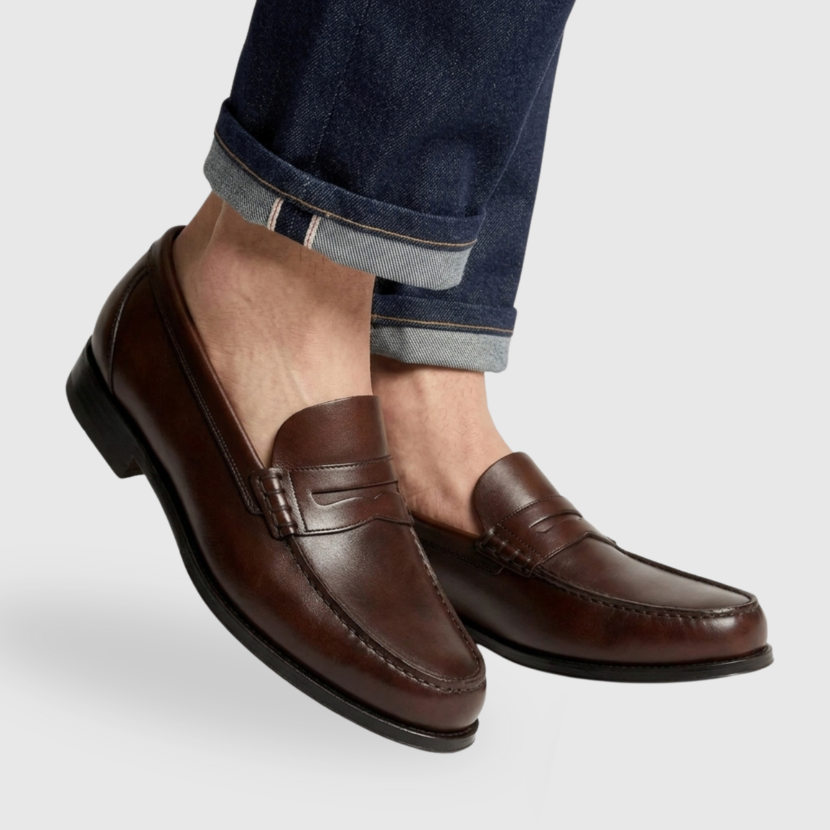 Mocassins homme en cuir slip-on semelle plate style classique