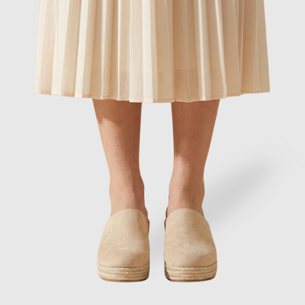 Mules compensées femme semelle corde style espadrille bout fermé