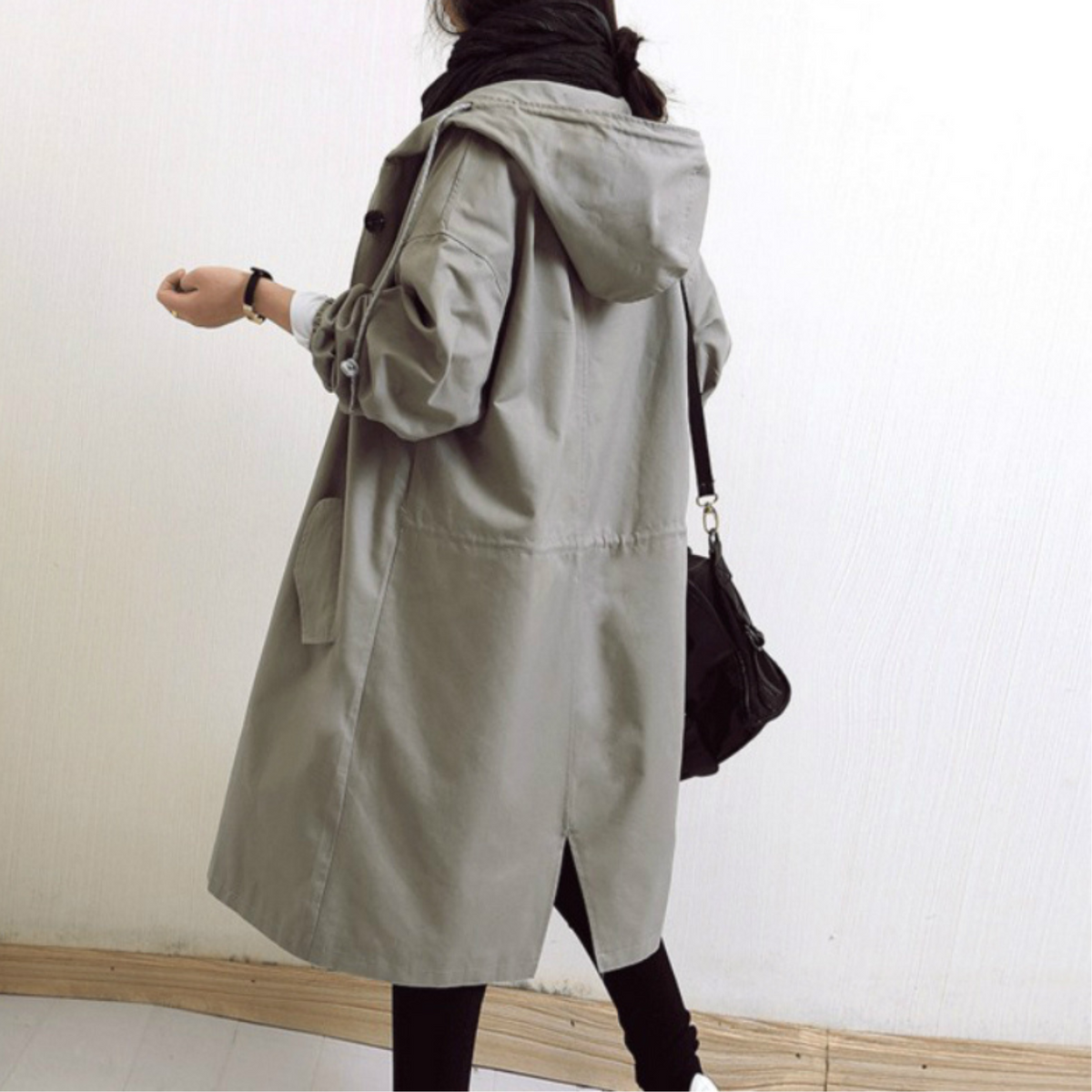 Trench-Coat Coupe-Vent Finition Imperméable pour Femme