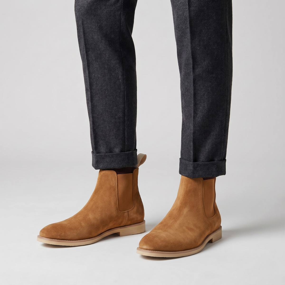 Bottines Chelsea homme en suédine à enfiler