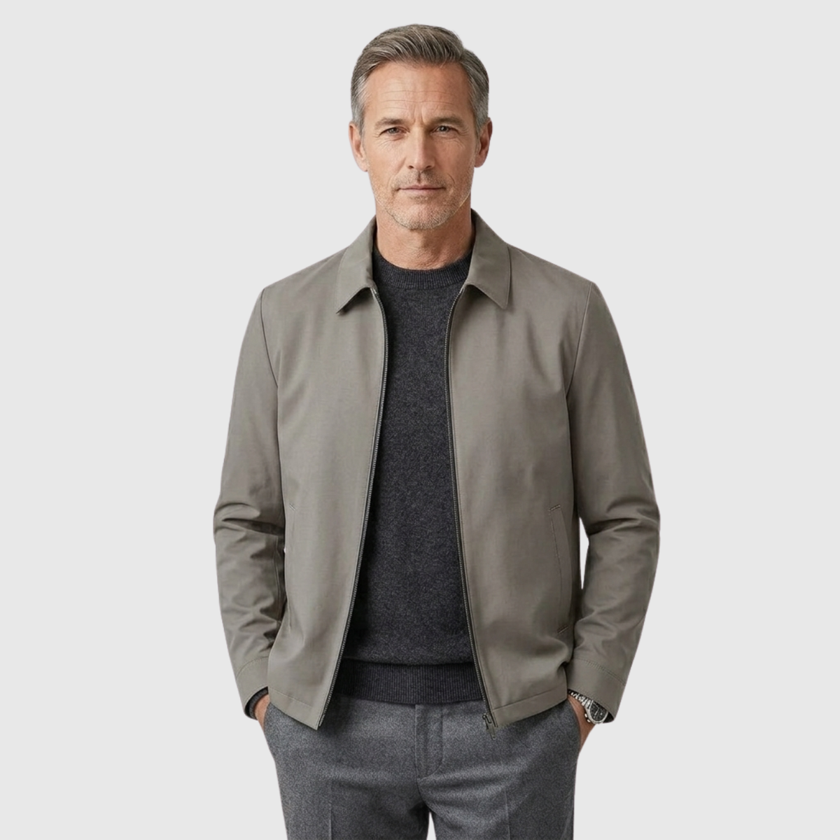 Veste légère homme mi-saison fermeture zippée coupe ajustée