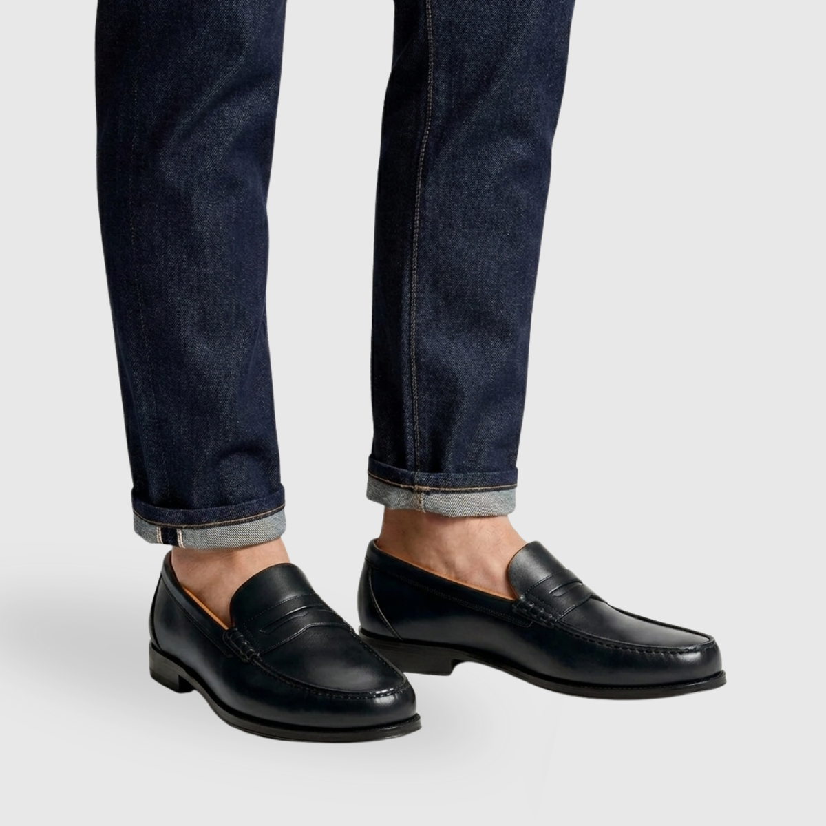 Mocassins homme en cuir slip-on semelle plate style classique