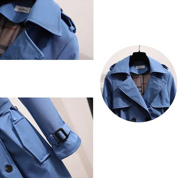 Trench-coat femme long double boutonnage coupe structurée