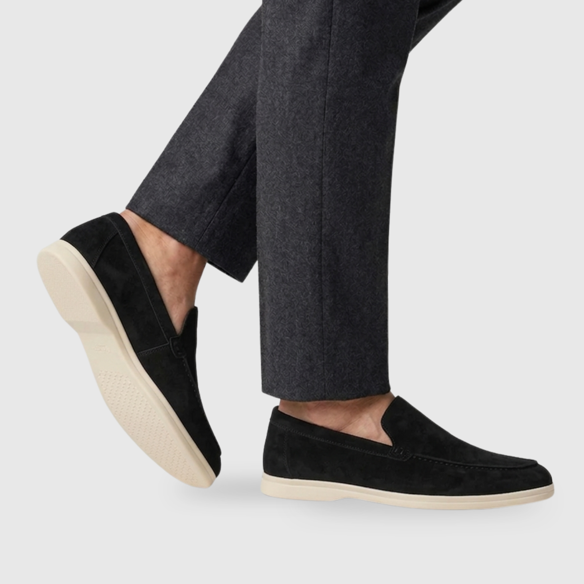 Men's Suede Slip-On Loafers with Flexible Sole, Smart Casual Style