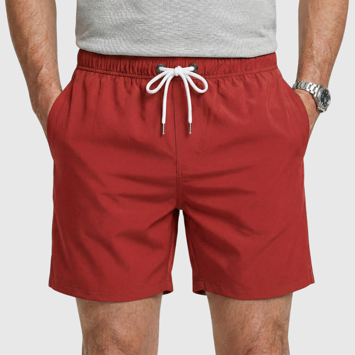 Short de bain homme séchage rapide taille élastique avec cordon et poches