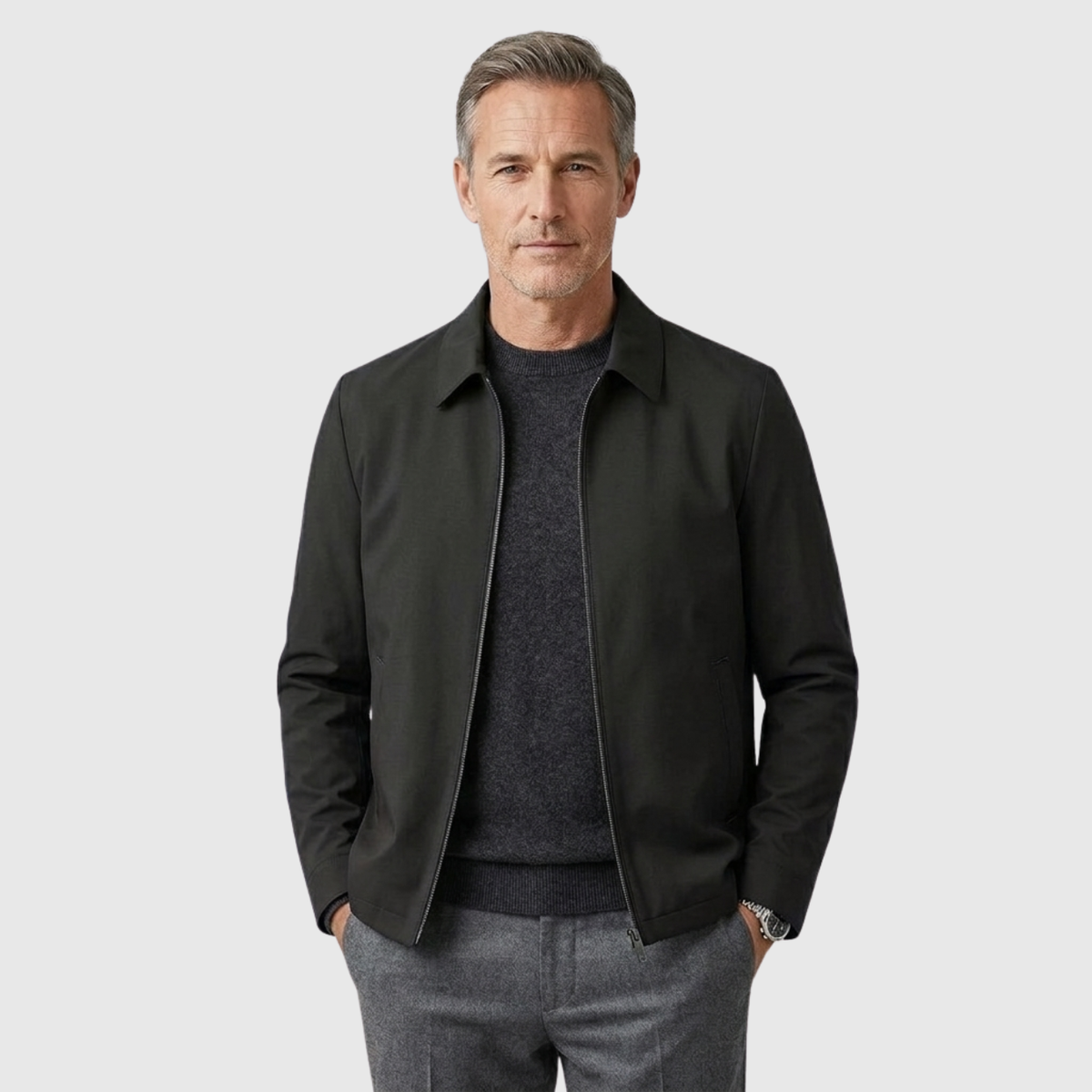 Veste légère homme mi-saison fermeture zippée coupe ajustée