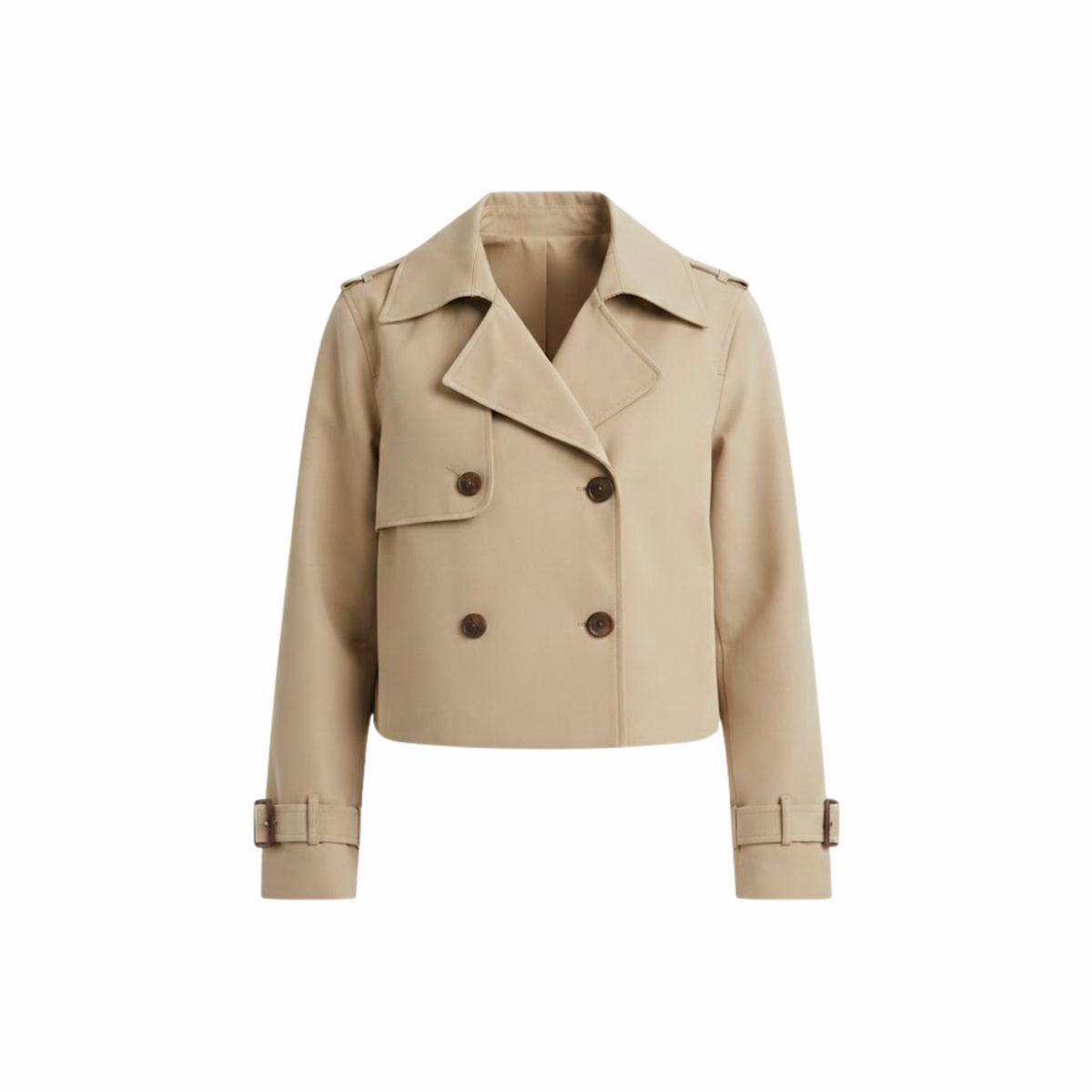 Trench Court Double Boutonnage Col à Revers pour Femme