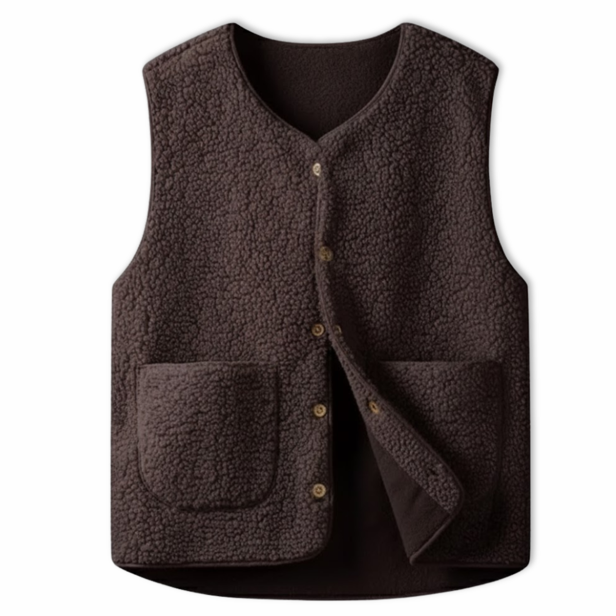 Gilet femme polaire teddy sans manches coupe ample chaud