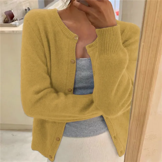 Cardigan Sydney da donna in maglia fine, vestibilità ampia ed eleganza naturale