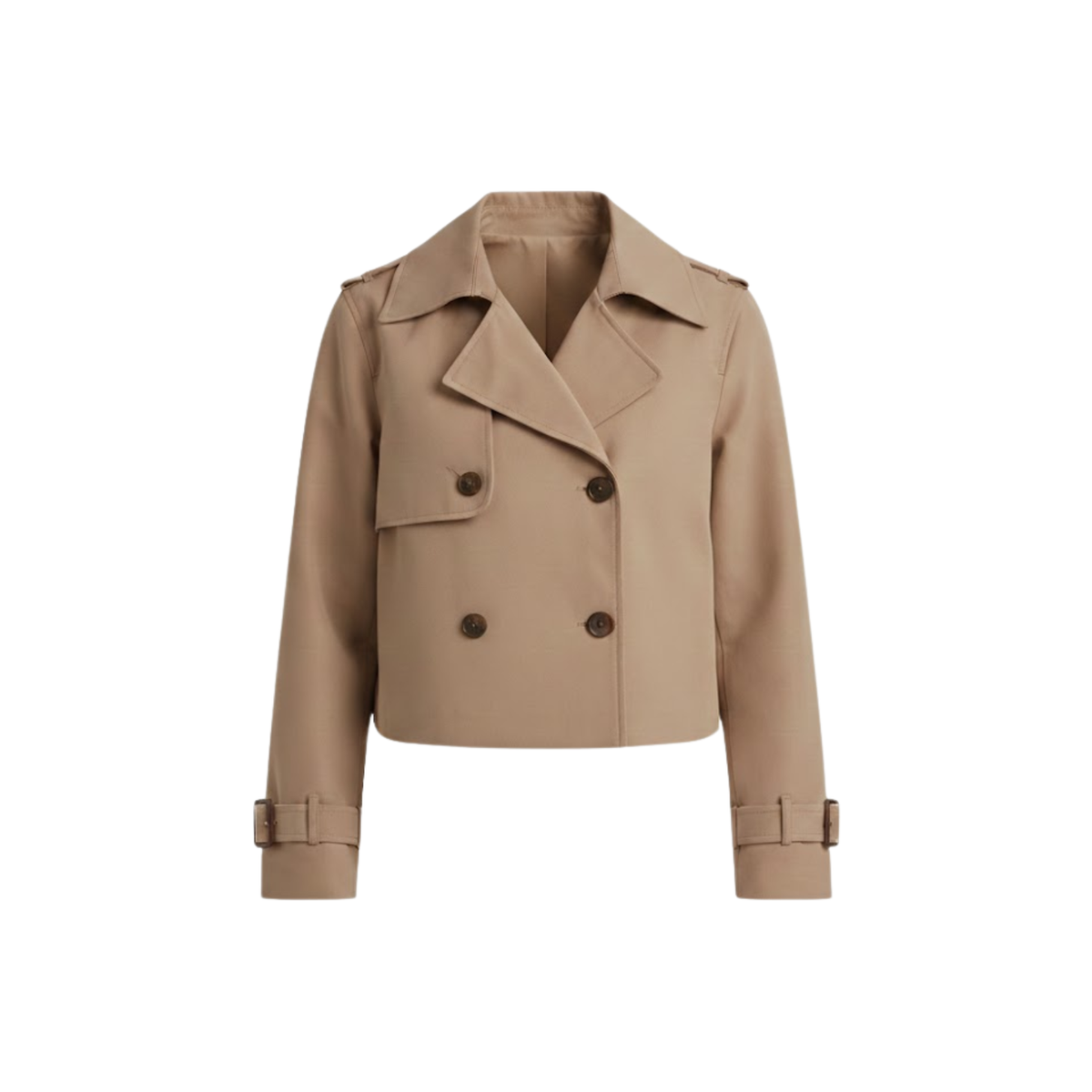 Trench Court Double Boutonnage Col à Revers pour Femme