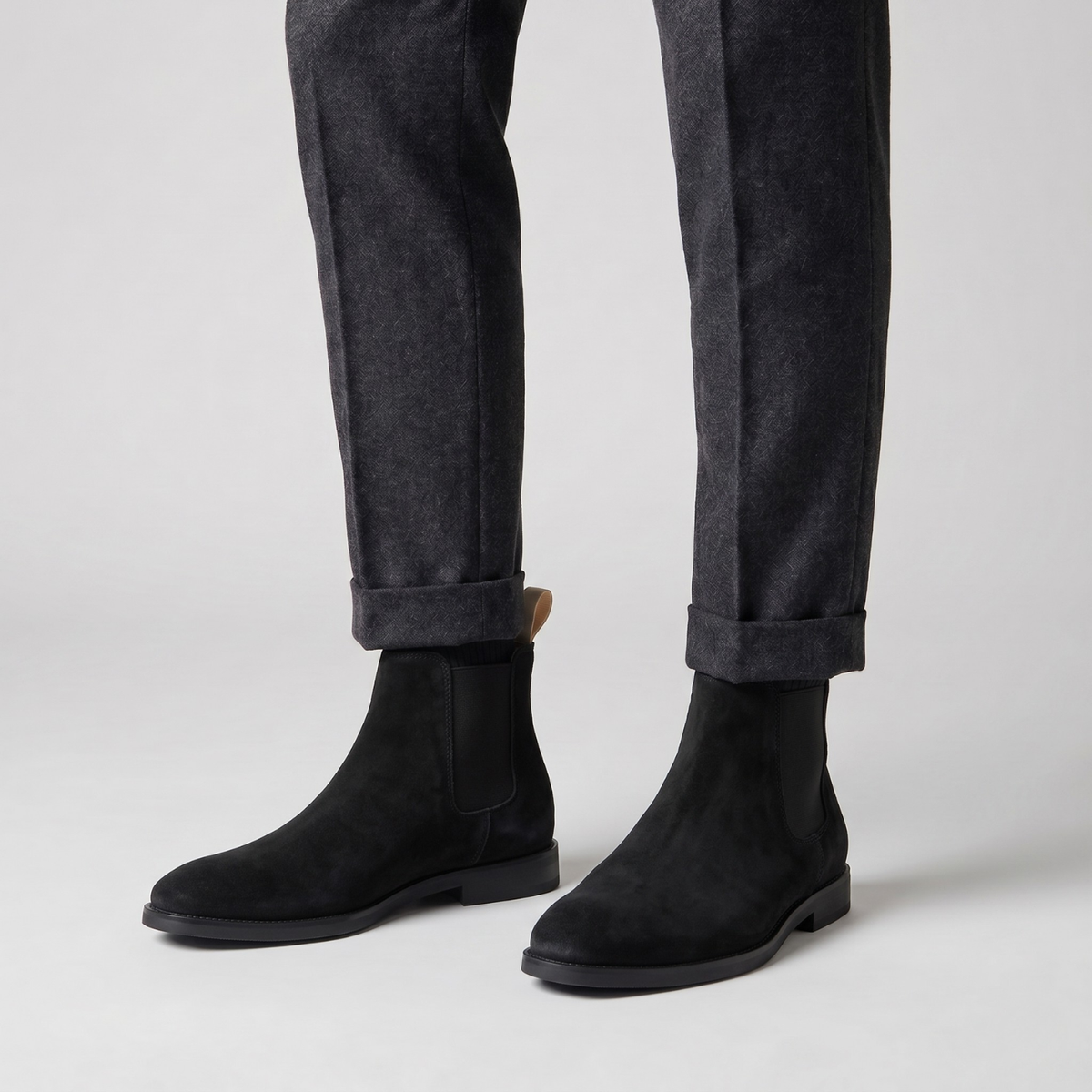 Bottines Chelsea homme en suédine à enfiler