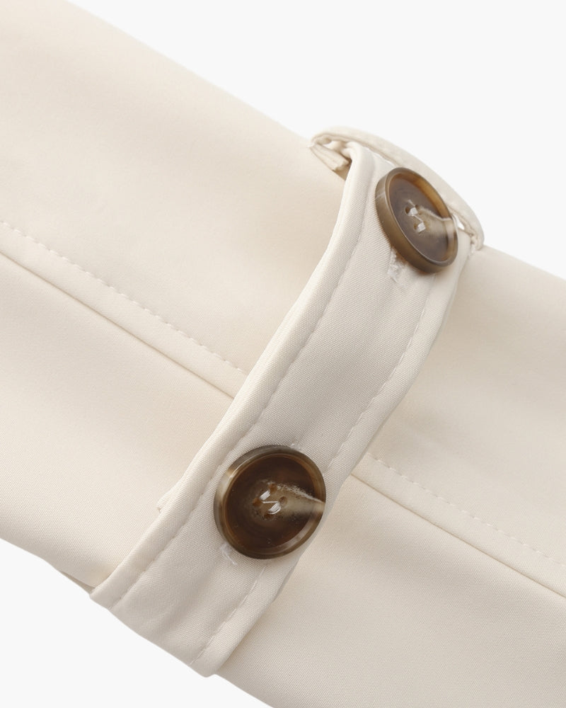 Trench-Coat Larges Revers Ceinture Amovible pour Femme