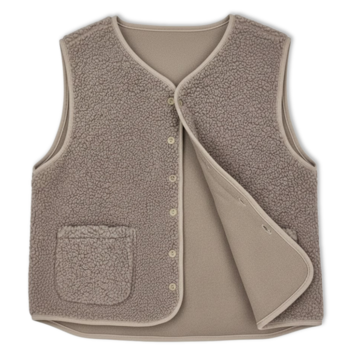 Gilet femme polaire teddy sans manches coupe ample chaud