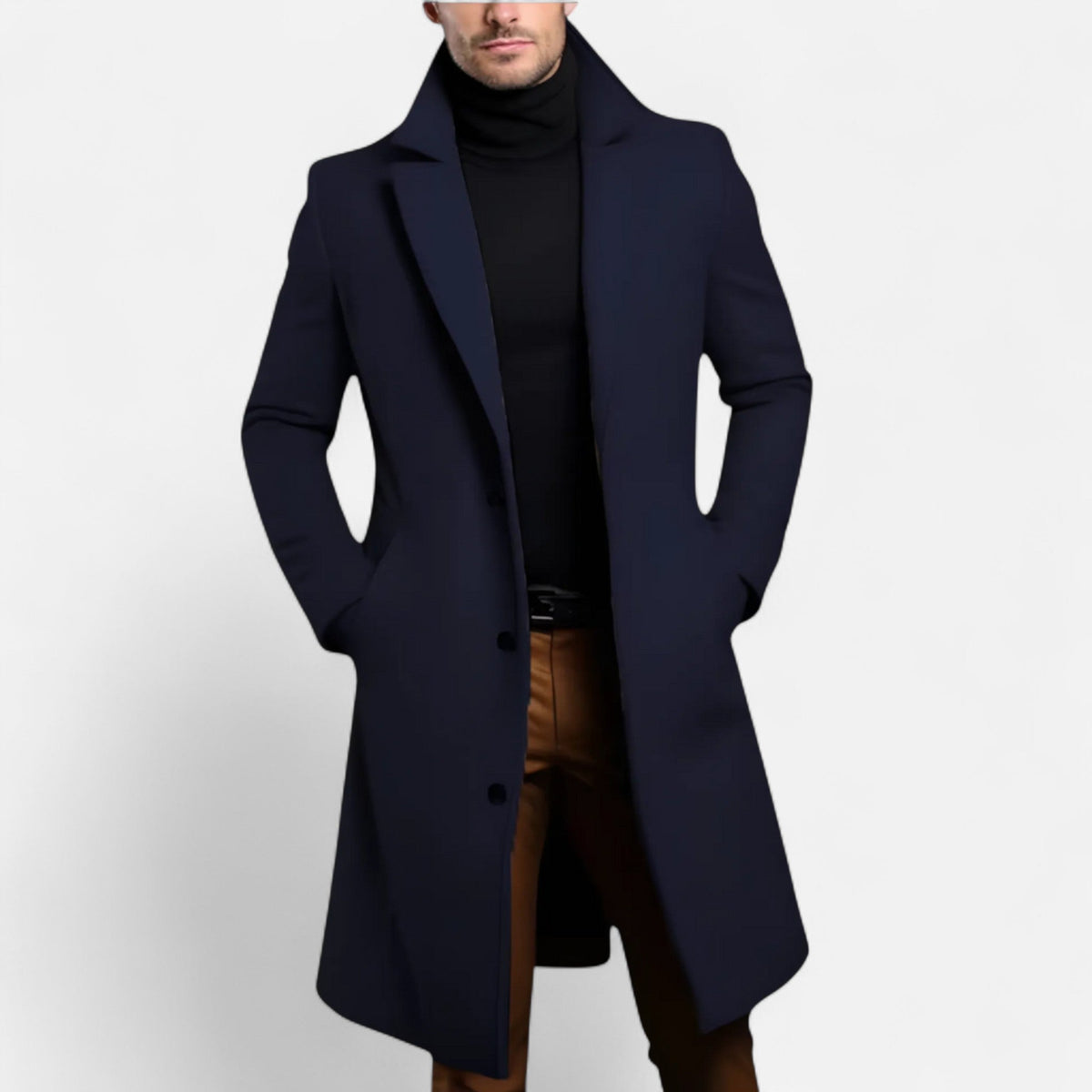 Manteau Classique Revers Structurés Doublure Intégrale pour Homme